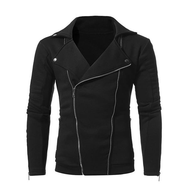 Mens Casual Long sleeve Jacket Slim Fit Irregularity Zipper Western style New B